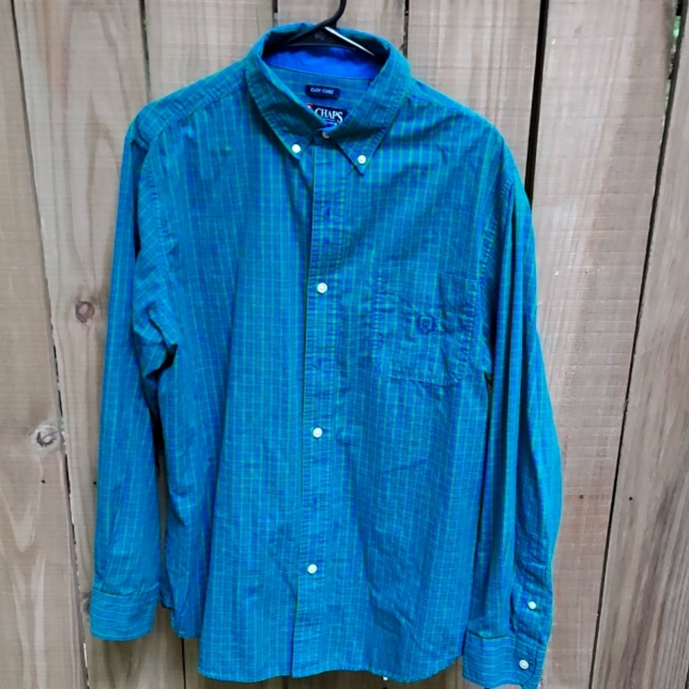 Chaps easy care LG Green blue navy blue
